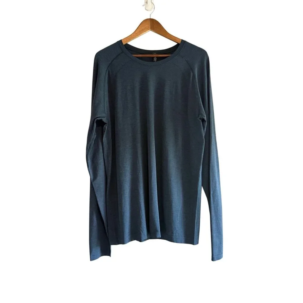Lululemon Metal Vent Tech Long Sleeve T-Shirt Men XL Stretch Lightweight Blue
